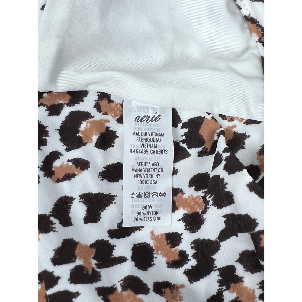 Aerie Bikini Top Leopard Wrap Scoop Halter Swim Beachy Summer Travel Vacation - Picture 6 of 6